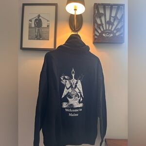 WELCOME TO MAINE - XL Zipper Hoodie, Baphomet, Coast City Comics